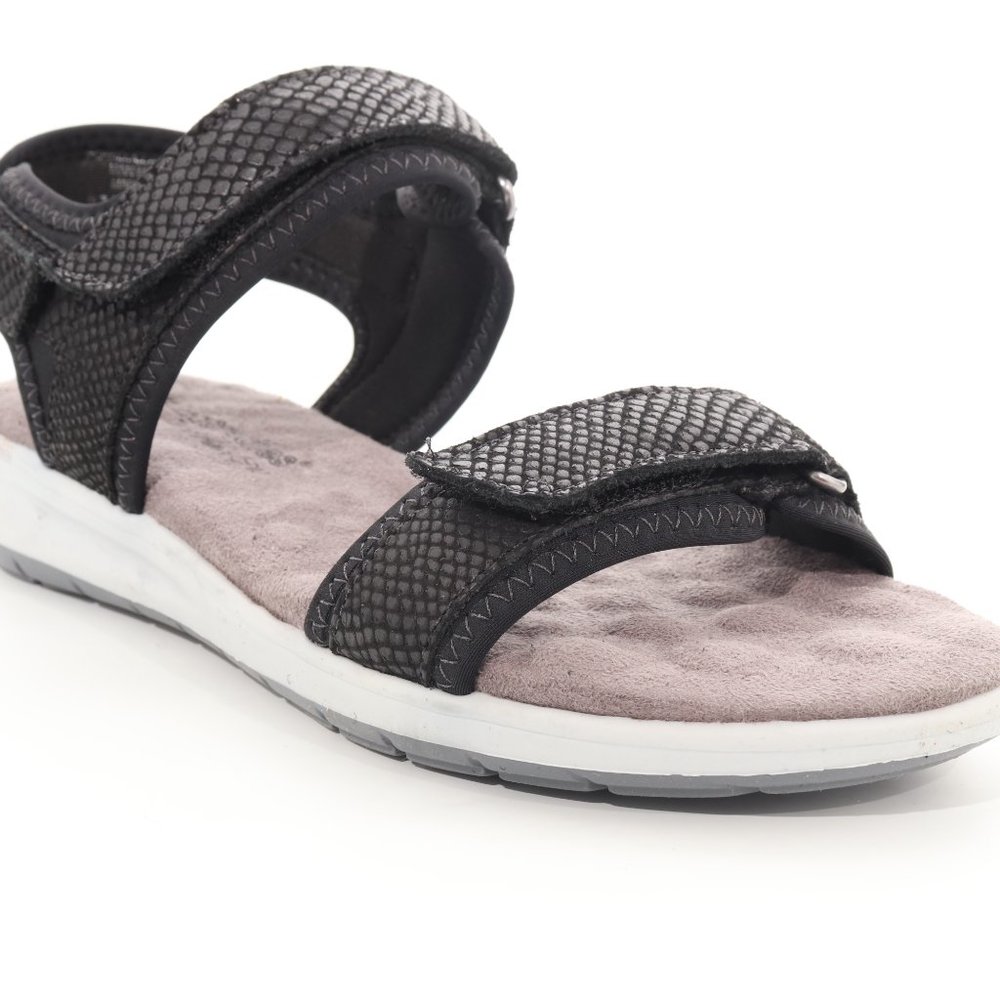 Walking Cradles Shea Wedges Sandals Black Women's Size 9.5 W($)4155
